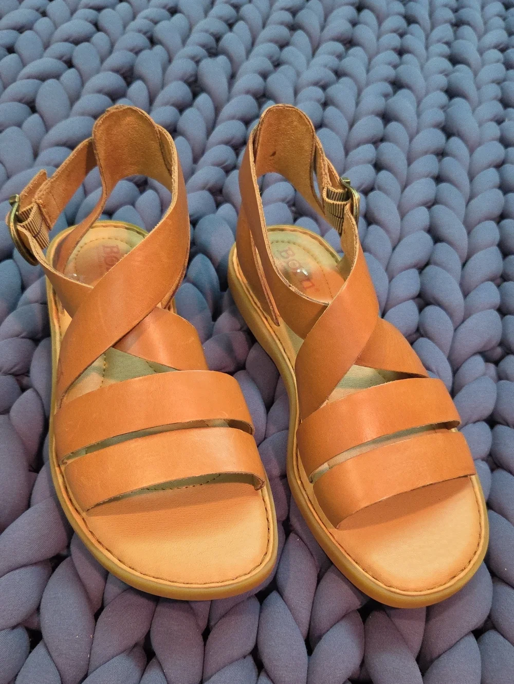 Born Women's Tan Leather Strappy Sandals - Comfortable Summer Style